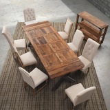 复古铁艺实木餐桌椅组合实木书桌简约办公桌会议桌休闲咖啡桌茶几