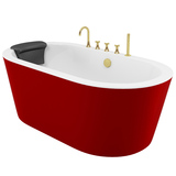 米欧式浴缸黑红白贵妃保温独立式亚克力无缝一体浴缸1.51.61.71.8