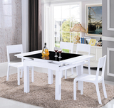 小户型折叠餐桌小餐桌椅组合正方形餐桌实木餐桌伸缩现代简约