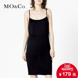 MO&Co.莫代尔修身Y字吊带背心中长款打底连衣裙MA152SKT95 moco