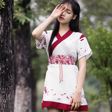 汉服女古装改良褥裙连衣裙中国风夏复古风元素套装文艺古典学生