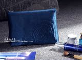 法国品牌 Lancome/兰蔻 闪亮银灰蓝色 大容量化妆包手拿包 有内衬