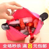 韩国可折叠大容量水饺化妆包 化妆包防水洗簌化妆包 收纳包零钱包