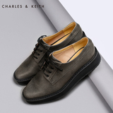 CHARLES&KEITH[6.8折]单鞋 CK1-80300117 英伦厚底圆头系带松糕鞋