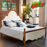 地中海卧室实木床简约现代1.8米双人床韩式橡木1.5米单人公主床