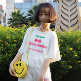 夏季女装日系软妹可爱樱桃宽松短袖T恤韩版学生显瘦中袖短款上衣