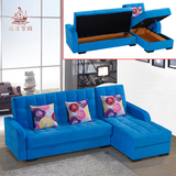 储物沙发床组合布艺沙发转角小户型客厅折叠沙发床拆洗气动储物