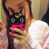 张馨予同款露娜猫iphone6 plus手机壳美少女战士苹果6s保护套黑猫