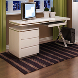 白色烤漆电脑桌现代时尚书桌创意办公桌简约不锈钢写字台桌子包邮