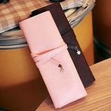樱花笔袋 韩国创意可爱大容量化妆包 浪漫樱花皮质铅笔袋