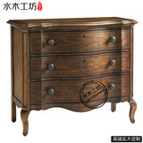美式新古典全实木床头柜 小斗柜 高端家具定制定做SD-L-5