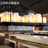 L033北欧美式乡村复古简约现代客餐厅酒吧铁灯创意工业蜡烛台吊灯