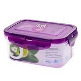普业紫色进口塑料小号长方形550ml密封保鲜盒冷藏微波包装盒
