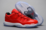 air jordan 11运动鞋代乔丹11代篮球鞋红白全红低帮高帮男女鞋