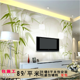 电视背景墙纸壁纸3D无缝无纺布现代中式客厅墙纸壁画水墨竹子