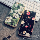 韩国复古iphone6手机壳苹果6plus挂绳挂脖外壳5.5s软胶4.7保护套