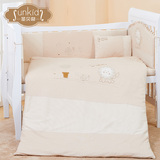 圣贝奇 婴儿床上用品套件八件套 婴儿床床围纯棉宝宝床品彩棉被子