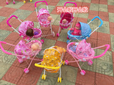 儿童玩具推车女孩过家家玩具带娃娃手推车铁杆折叠宝宝小推车