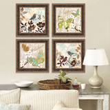 美式花鸟装饰画现代简欧沙发背景客厅卧室餐厅有框花卉壁挂画方形