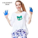 自然元素夏装新款韩版上衣学院风宽松短袖棉T恤女装印花打底衫潮