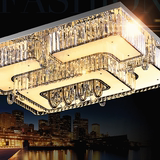 大气LED长方形水晶客厅吸顶大厅大灯遥控豪华吊灯1/1.2米灯具家用