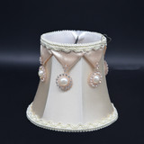 进口布艺夹泡灯罩欧式创意简约水晶灯蜡烛灯夹泡灯罩田园夹泡灯罩