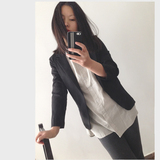 无扣日本订单职业OL正式办公休闲黑色西装西服外套女上衣外贸原单