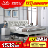双虎家私 烤漆板式床 1.5/1.8米双人床 简约现代卧室板式家具床B3