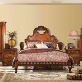 欧式实木床 美式古典床 1.8米双人床两门衣柜 六斗柜梳妆台休闲椅