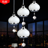 现代简约led水晶餐厅吊灯三头 个性创意餐吊灯吧台饭厅餐桌灯具