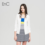 EnC衣恋旗下女装新品韩版修身撞色小西装外套EHJK42323C