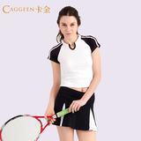 卡金网球服套装女秋黑白休闲运动服羽毛球服配安全裤高档材质包邮