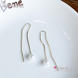 艾尚K金代购韩国进口正品纯14K金耳环珍珠黄金耳线