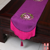 中式桌旗 欧美式桌条茶几旗床旗餐垫 现代红木家具刺绣布艺餐桌布