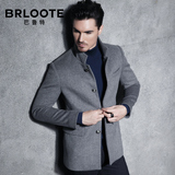 Brloote男士商务休闲羊毛呢大衣 男修身立领短款 冬装 毛呢外套