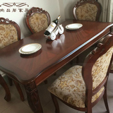 欧式实木餐桌椅组合新古典雕花长方形餐台现代时尚简约小户型桌子