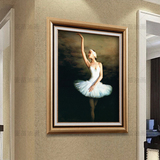 欧式古典人物芭蕾舞女孩手绘油画酒店别墅客厅卧室玄关挂画装饰画
