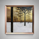 现代简约风景油画客厅沙发背景墙三联欧式有框画高档手绘艺术壁画