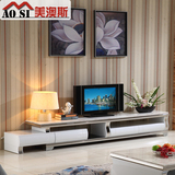 不锈钢大理石伸缩电视柜 客厅烤漆现代茶几电视柜组合 家具特价