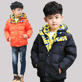 冬季韩版儿童羽绒服男童羽绒服宝宝加厚纯色中大童童装外套短款