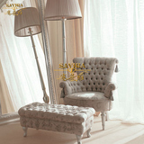 赛薇雅 意大利新古典布艺软包单人沙发椅欧式时尚休闲椅 gp10