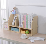 优质特价 创意实木组合双层桌上书架书柜 特价四色木艺置物架