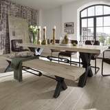 包邮美式餐桌椅组合铁艺复古实木办公桌简约现代书桌松木会议桌