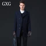 GXG男装羊绒大衣男士青年商务休闲中长款修身妮子大衣韩版外套男