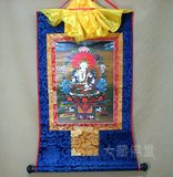 西藏唐卡画金刚萨陀佛像画63*35厘米中号鎏金印刷唐卡