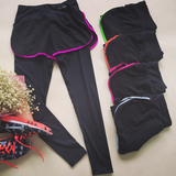 暴走的萝莉春夏款马拉松运动裤女假两件显瘦跑步长裤健身瑜伽卫裤