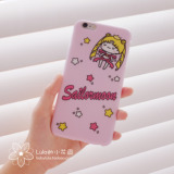 【Lula原创定制】iphone6splus美少女战士水冰月月野兔粉色手机壳