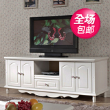 韩式田园电视柜客厅实木组合柜地柜1.8米简约现代白色电视机柜