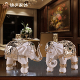 欧式树脂招财大象摆件客厅办公室桌面电视柜创意实用家居软装饰品