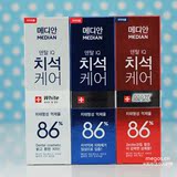 3支装 韩国进口麦迪安86%牙膏美白牙齿口腔去牙结石黄牙渍薄荷味
